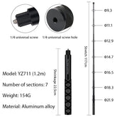 1.2m Ultra-Long Carbon Fiber Invisible Selfie Stick For Insta360 X3/X2/for DJI Action 3/GoPro Camera Invisible Selfie Stick